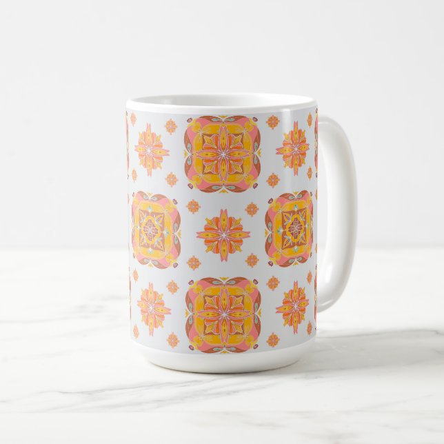 Blommig Rutnät  Kaffemugg (Framsida höger)