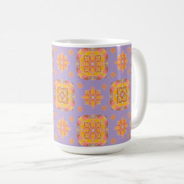 Blommig Rutnät  Kaffemugg