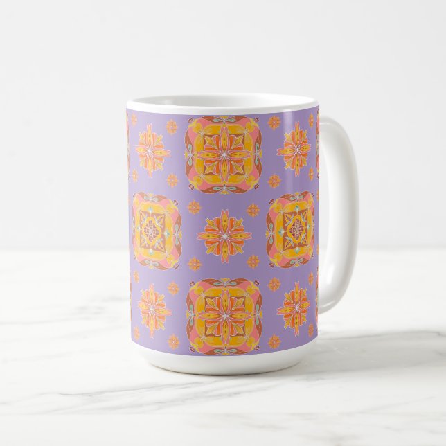 Blommig Rutnät  Kaffemugg (Framsida höger)