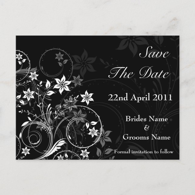 Blommig Save the Date-kort Meddelande Vykort (Framsida)