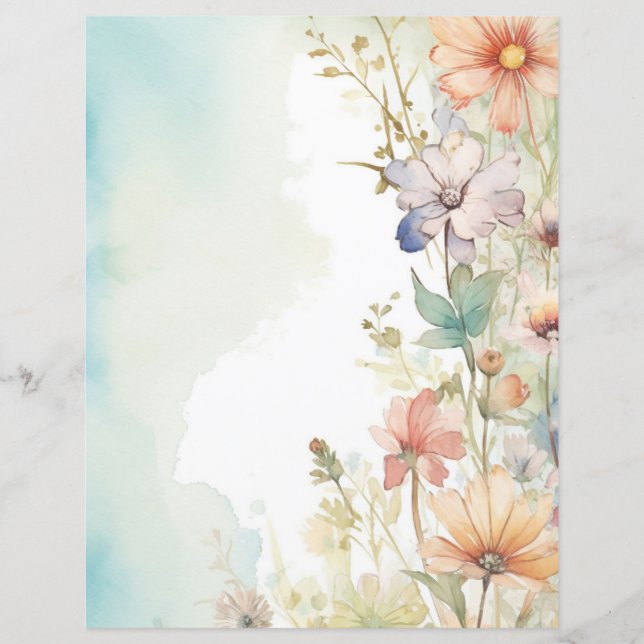 Blommig Scrapbookingpapper (Framsida)