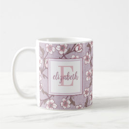 Blommig Script Monogrammuppdaterad – Personlig Cof Kaffemugg