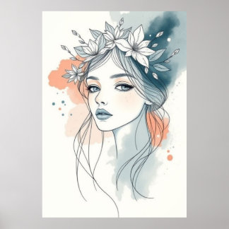 Blommig serenitet poster