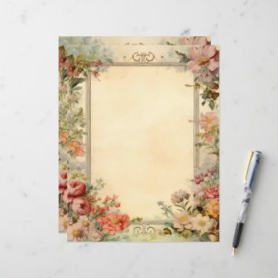 Blommig Shabby Chic skrotjournal vintagepapper