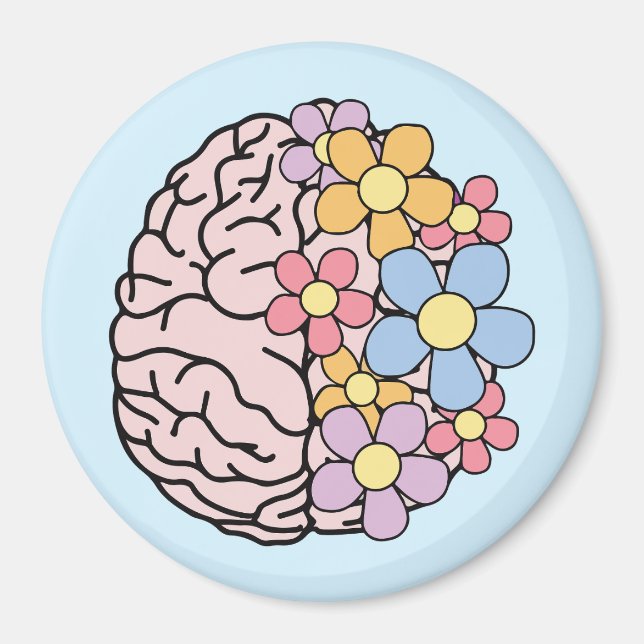 Blommig sinneshjärna magnet (Framsidan)