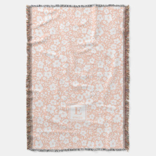 blommig Sittdyna med eget namn och monogram Filt