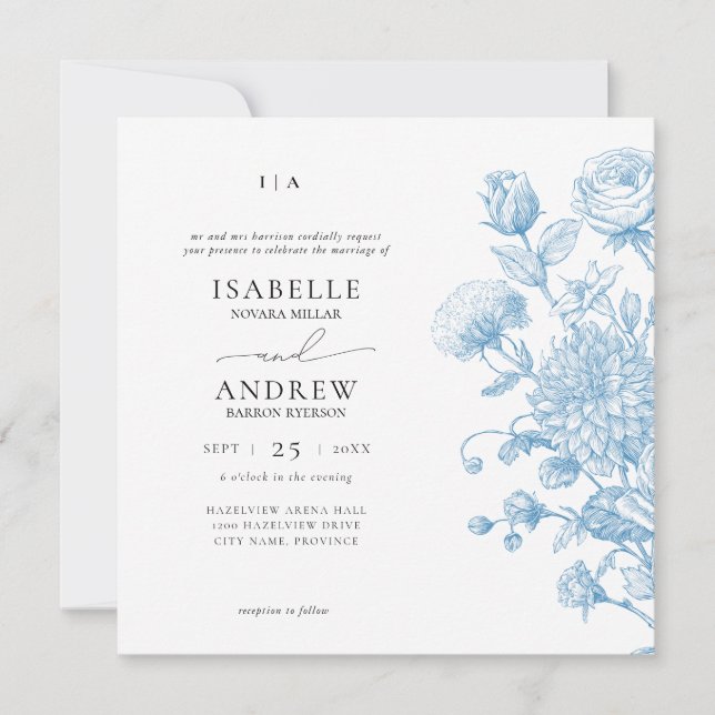 Blommig skiss Bröllop (Framsida)