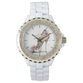 Blommig sko armbandsur