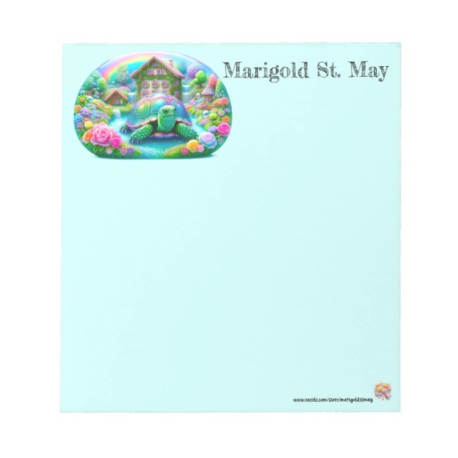 Blommig Sköldpadda Anteckningsblock (Framsida)