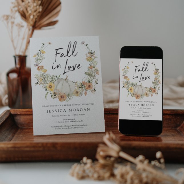 Blommig Skördepumpa Hösa Förälskad Bröllopsfest  Inbjudningar (Skapare uppladdad)
