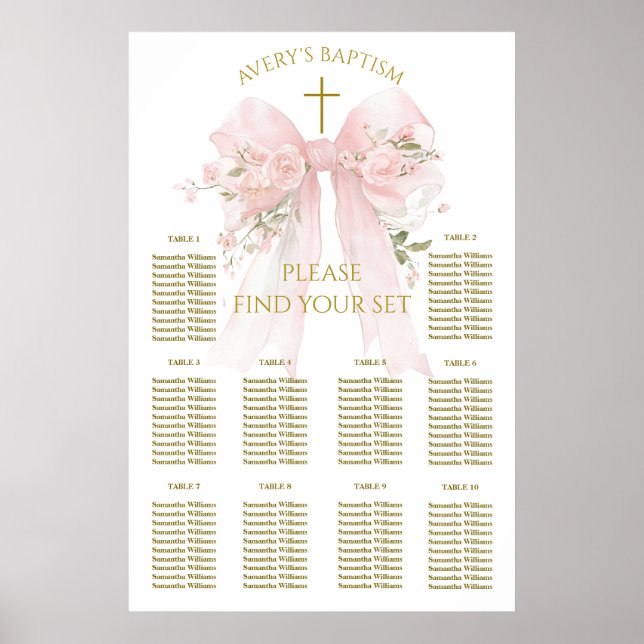 Blommig slinga elegant flower girl dop poster (Framsidan)