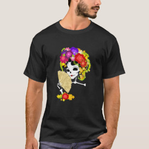 Blommig Socker Skalle Färgrika Blommor Grafisk T-s T Shirt