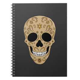 Blommig sockerkalle Dia de los Muertos Anteckningsbok