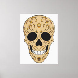 Blommig sockerkalle Dia de los Muertos Canvastryck