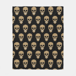 Blommig sockerkalle Dia de los Muertos Fleecefilt