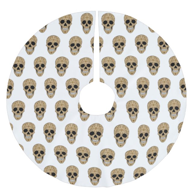 Blommig sockerkalle Dia de los Muertos Julgransmatta Borstad Polyester (Framsidan)