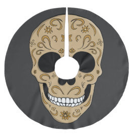 Blommig sockerkalle Dia de los Muertos Julgransmatta Borstad Polyester