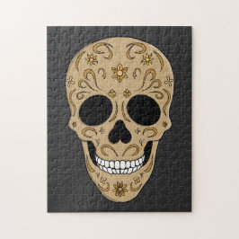Blommig sockerkalle Dia de los Muertos Pussel