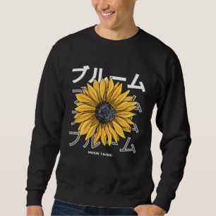 Blommig Solros Streetwear Estetisk Mode Grafik Lång Ärmad Tröja