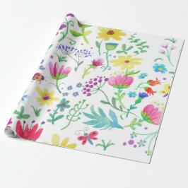 blommig sommarbakgrund av färgglada blommor presentpapper