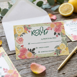 Blommig sommarbröllop RSVP OSA Kort