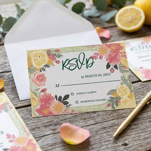 Blommig sommarbröllop RSVP OSA Kort (Skapare uppladdad)