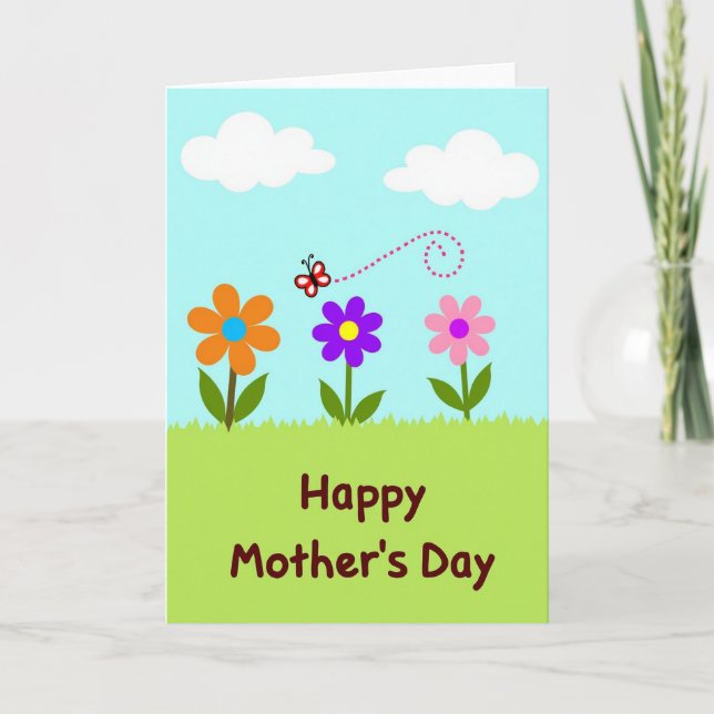Blommig sötaste mammas kort (Framsida)