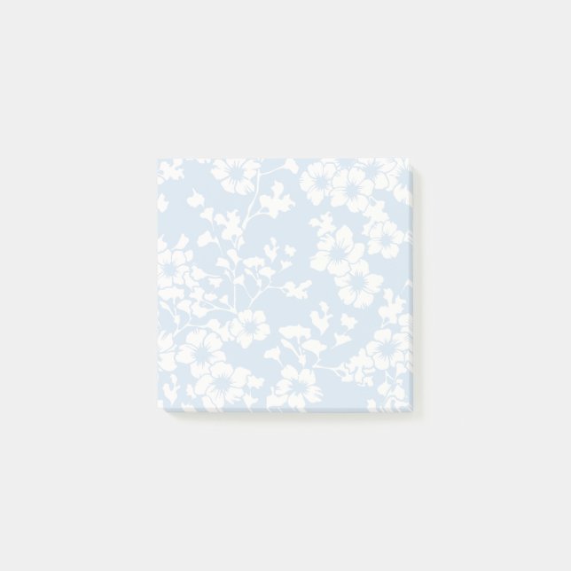 Blommig spaljé - Puderblå Post-it Block (Framsida)