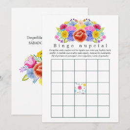 Blommig spansk fiesta bröllopsdusch Bingo