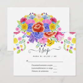 Blommig spansk fiesta Quinceañera OSA Kort
