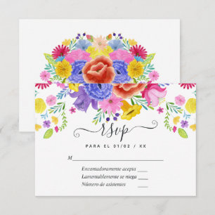Blommig spansk fiesta Quinceañera OSA Kort