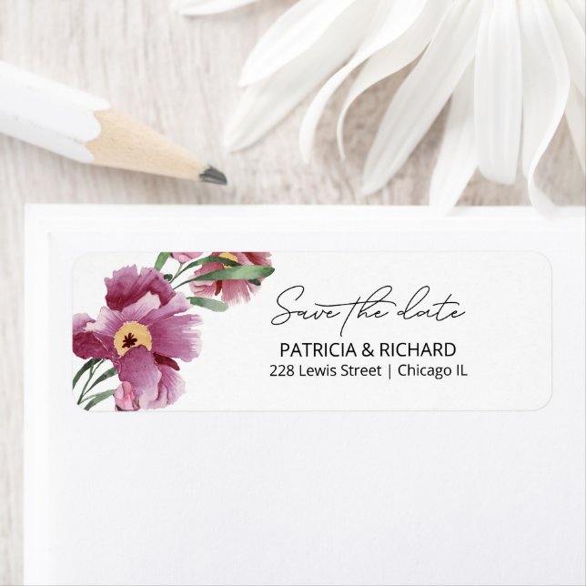 Blommig Spara Datum Returadressetikett Returadress Etikett (Insitu)