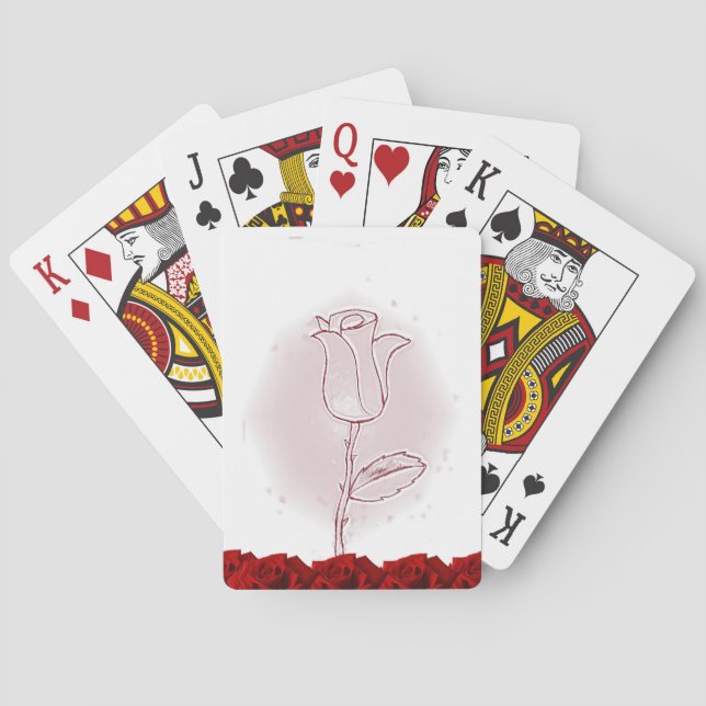 Blommig spelkortlek casinokort (Baksidan)