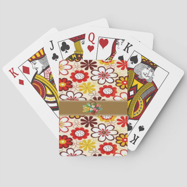 Blommig spelkortlek casinokort (Baksidan)