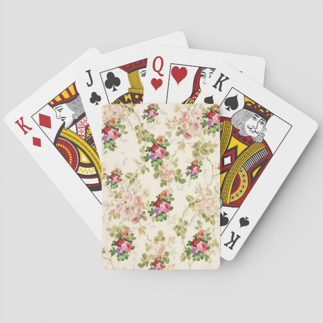Blommig spelkortlek casinokort (Baksidan)