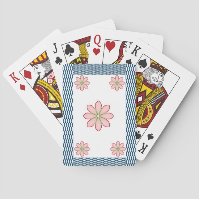 Blommig spelkortlek casinokort (Baksidan)