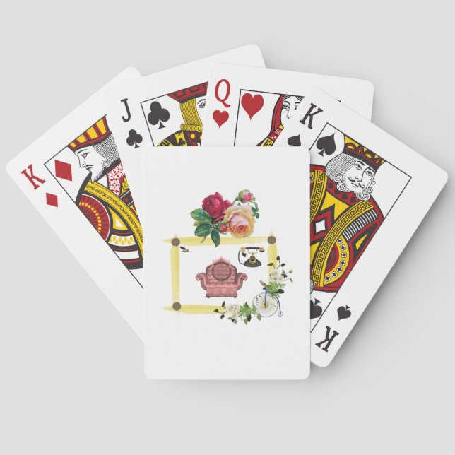 Blommig spelkortlek kortlek (Baksidan)