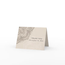 Blommig spets | Krämfärgad tackkort