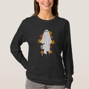 Blommig Spök Halloween Kuslig Höst Glad Hallowee T Shirt