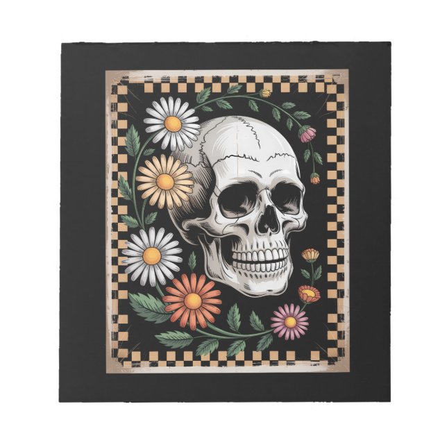 Blommig spök höst boho Halloween 2 Anteckningsblock (Framsida)