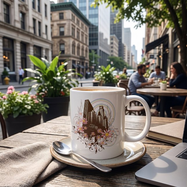 Blommig Stad Kaffemugg (Skapare uppladdad)