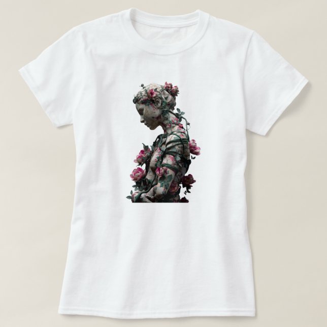 Blommig Stengudinne T-Shirt (Design framsida)