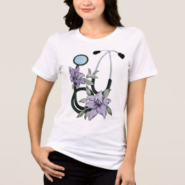 Blommig Stetoskop – Läker i Knopp T Shirt