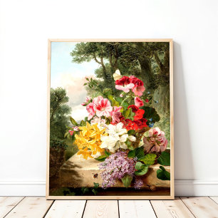 Blommig stilleben, John Wainwright Poster