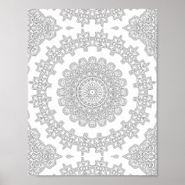 Blommig stjärnring Färgläggnings sida Mönster Kons Poster