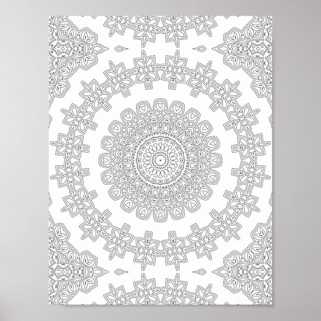 Blommig stjärnring Färgläggnings sida Mönster Kons Poster (Framsidan)