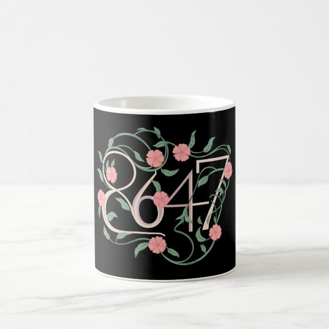Blommig Subtil Anti Trump 8647 86 47 Boho Kaffemugg (Center)