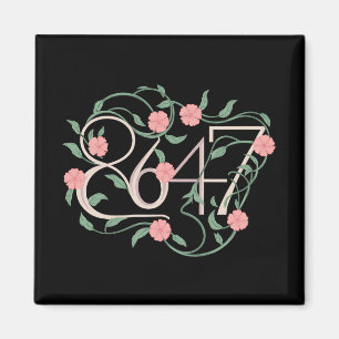 Blommig Subtil Anti Trump 8647 86 47 Boho Magnet