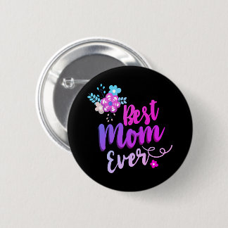 Blommig Super Mamma Knapp