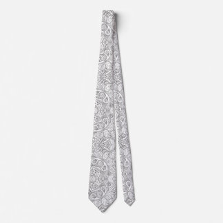 Blommig svart och vit Paisley Slips